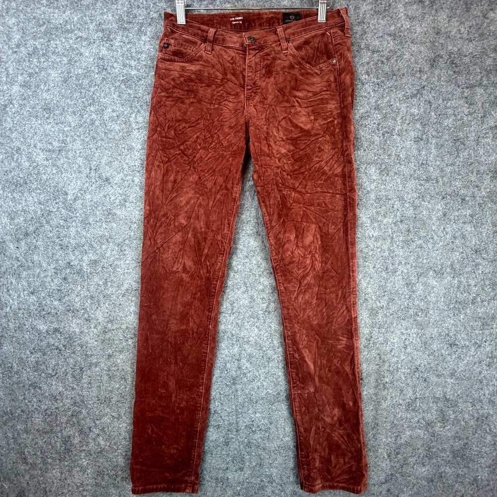 AG Adriano Goldschmied Pants Womens 27 Brown Prima Corduroy Cigarette Leg Skinny